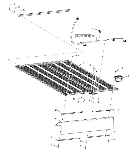 87732448 - Уплотнение корпуса верхн. решет. зерн. 6130/40 до 15г.в.